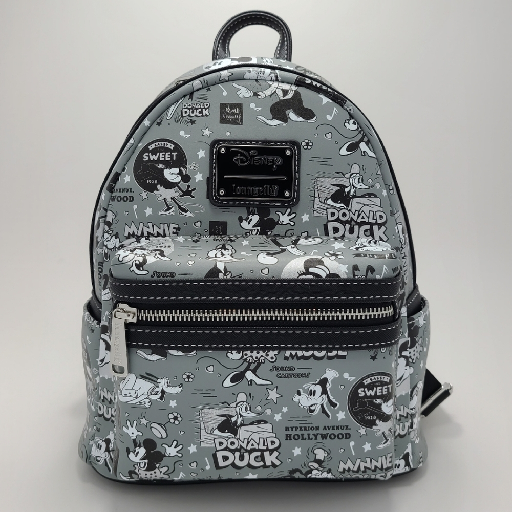 NWT Loungefly Disney 100: Black and White Vault Mini Backpack